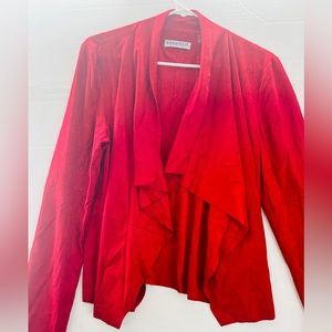 NEW Sz Large RED Bagatelle Faux-Suede Draped Cardigan